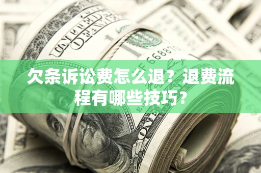 北京欠条诉讼费怎么退？退费流程有哪些技巧？